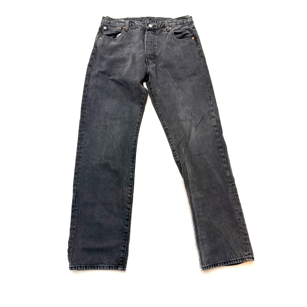 LEVI'S Mens 36x32 Black Straight Leg Button Fly 501 Denim Jeans XX2